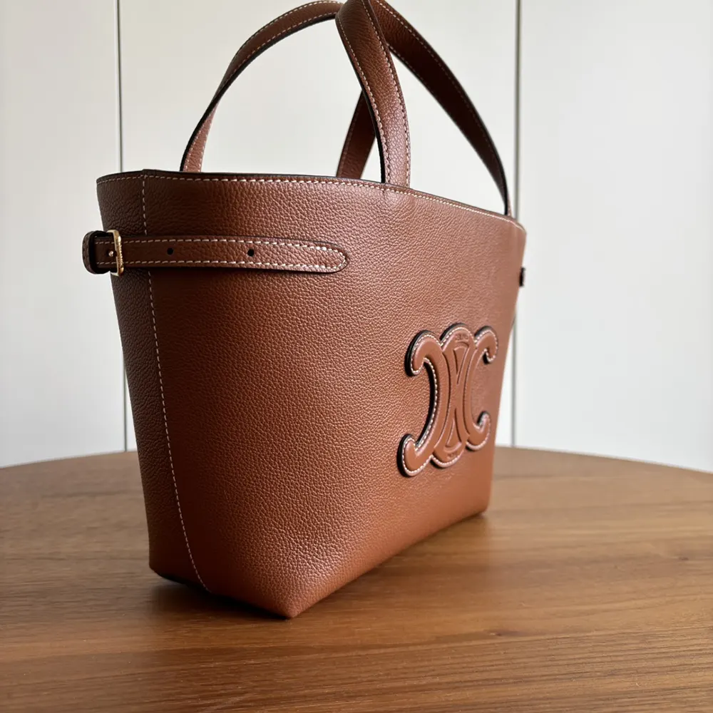 Celine Unisex Mini Cabas Anais Cuir Triomphe in Grained Calfskin-Brown - image 5