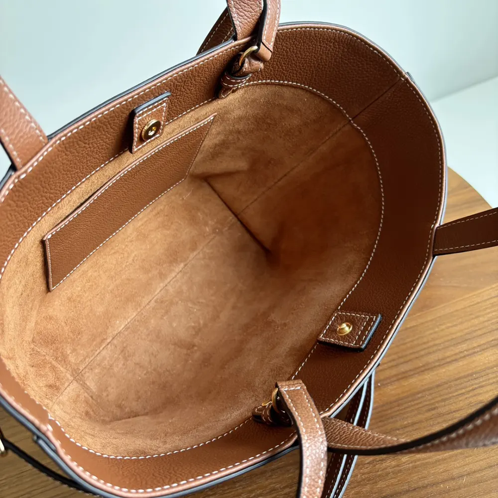 Celine Unisex Mini Cabas Anais Cuir Triomphe in Grained Calfskin-Brown - image 7