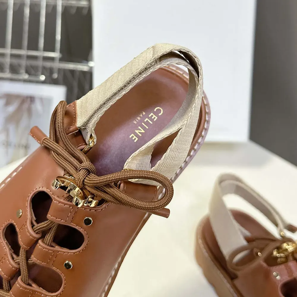 Celine Women Billie Chunky Sandal in Calfskin and Textile - image 7