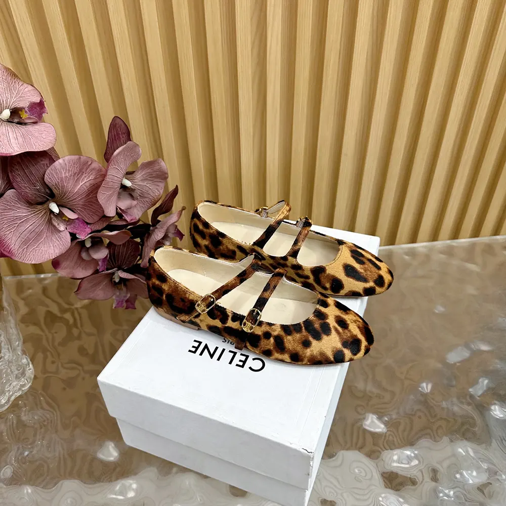 Celine Women Les Ballerines Celine Double Strap Ballerina in leopard Printed Hairy Calfskin - image 7
