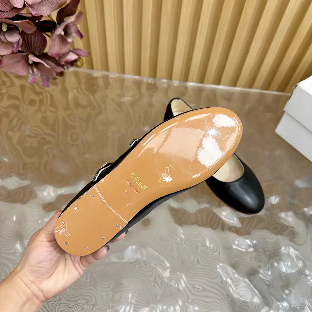 Celine Women Les Ballerines Celine Double Strap in Lambskin - image 10