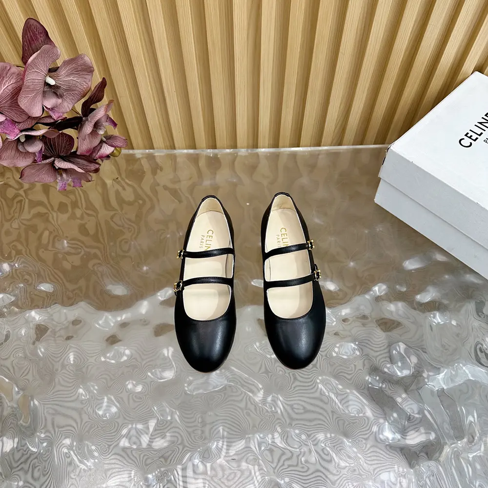 Celine Women Les Ballerines Celine Double Strap in Lambskin - image 5