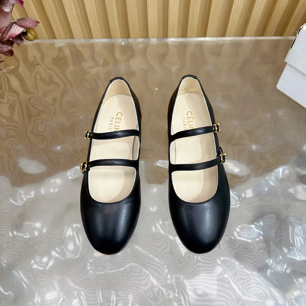 Celine Women Les Ballerines Celine Double Strap in Lambskin - image 4
