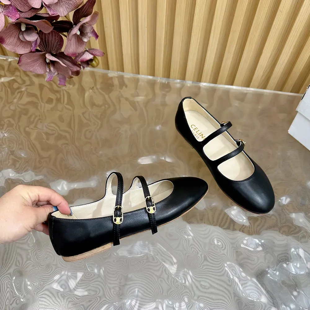 Celine Women Les Ballerines Celine Double Strap in Lambskin - image 7