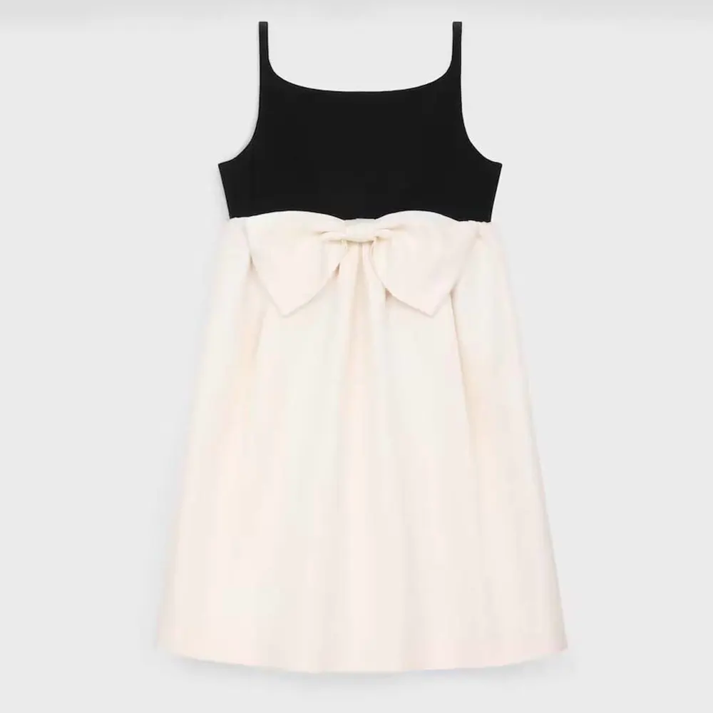 Front view of Celine Women Muguet Dress in Double Wool Crepe white