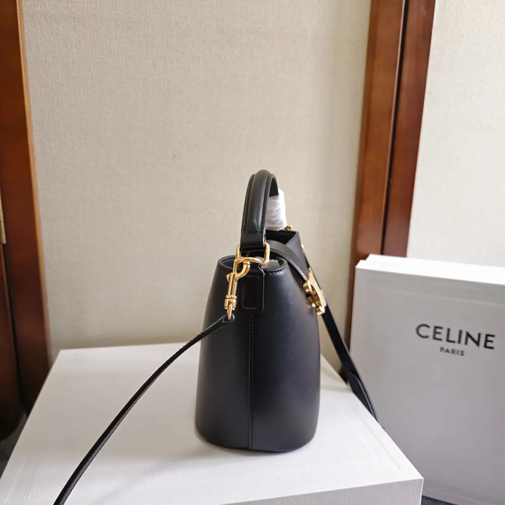 Celine Women Small Bucket Louise in Smooth Calfskin-Black - image 4