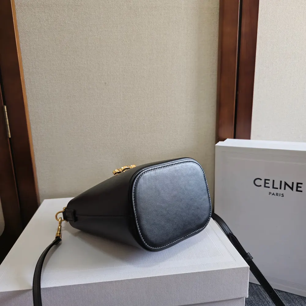 Celine Women Small Bucket Louise in Smooth Calfskin-Black - image 7