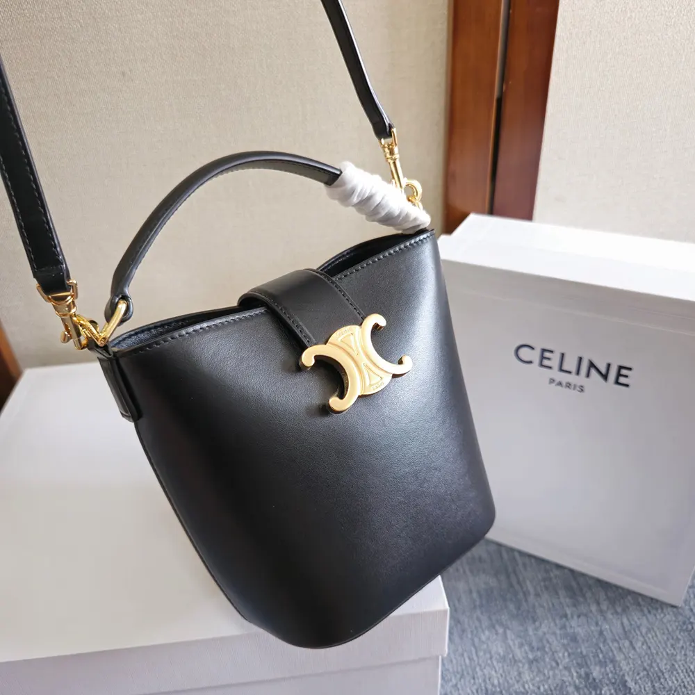 Celine Women Small Bucket Louise in Smooth Calfskin-Black - image 5