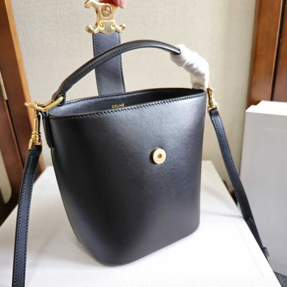 Celine Women Small Bucket Louise in Smooth Calfskin-Black - image 6