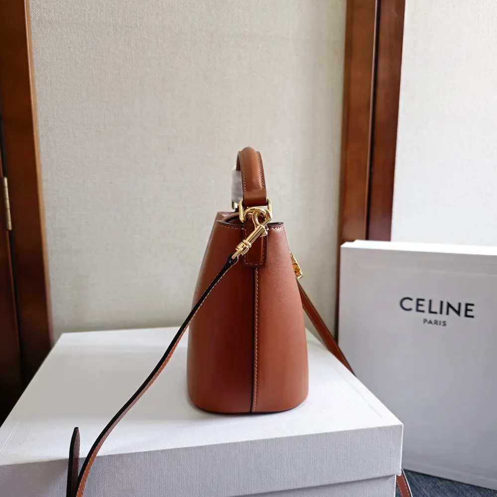Celine Women Small Bucket Louise in Smooth Calfskin-Brown - image 4