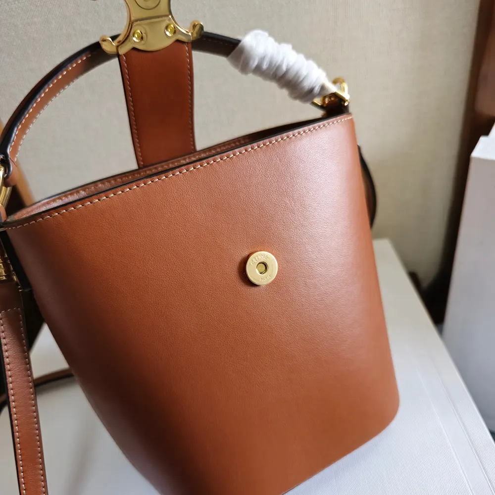 Celine Women Small Bucket Louise in Smooth Calfskin-Brown - image 6