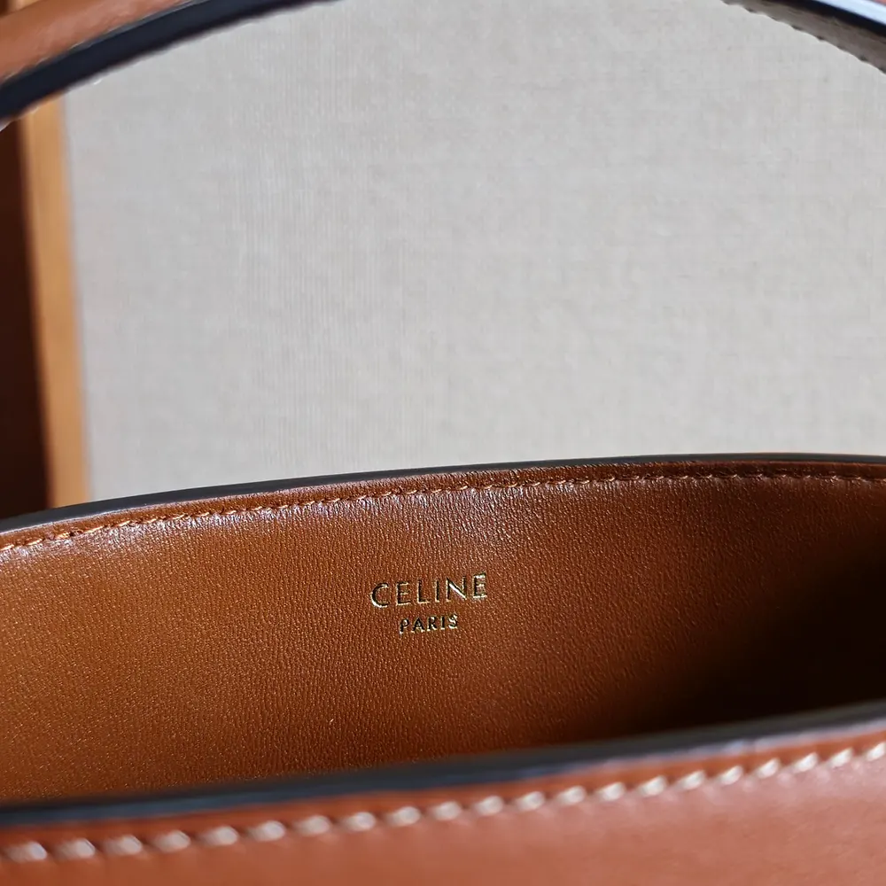 Celine Women Small Bucket Louise in Smooth Calfskin-Brown - image 9