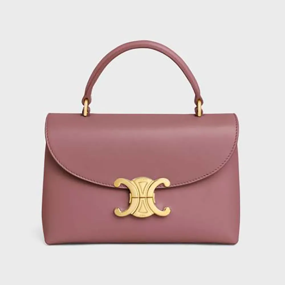 Front view of Celine Women Teen Nino Bag in Smooth Satinated Calfskin-Rose