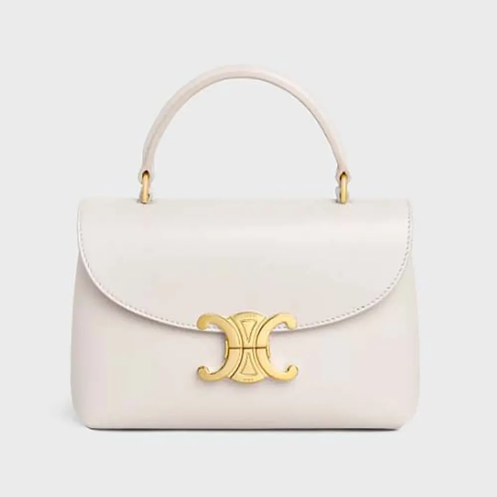 Celine Women Teen Nino Bag in Smooth Satinated Calfskin-White