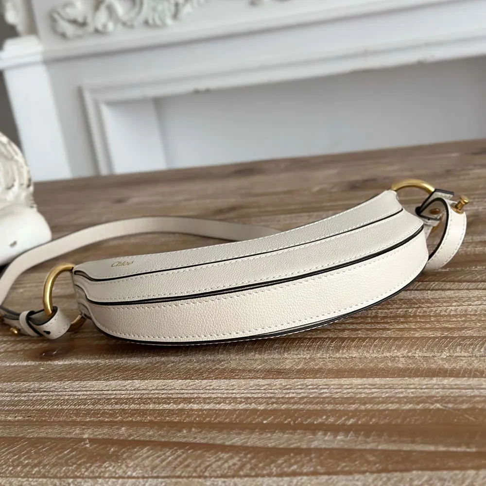 Chloe Women Banana Cross-body Bag in Grained Calfskin-White - image 5