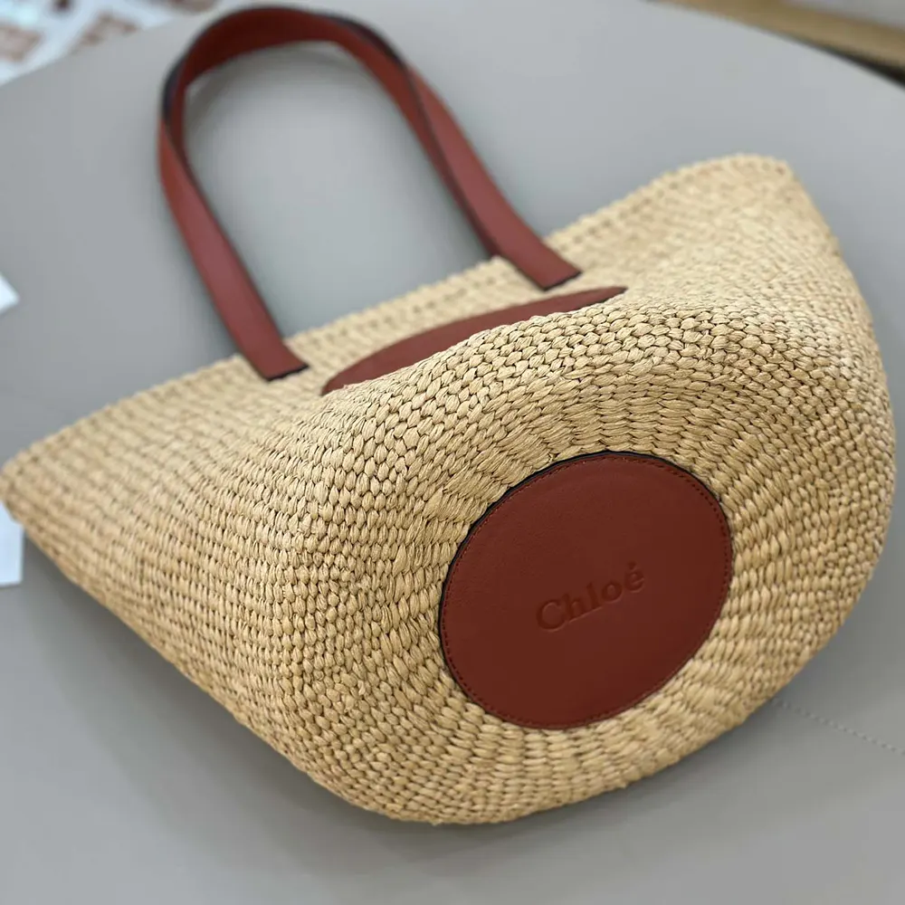 Chloe Women Large Horse Medal basket bag in Natural Fibers-Brown - image 6