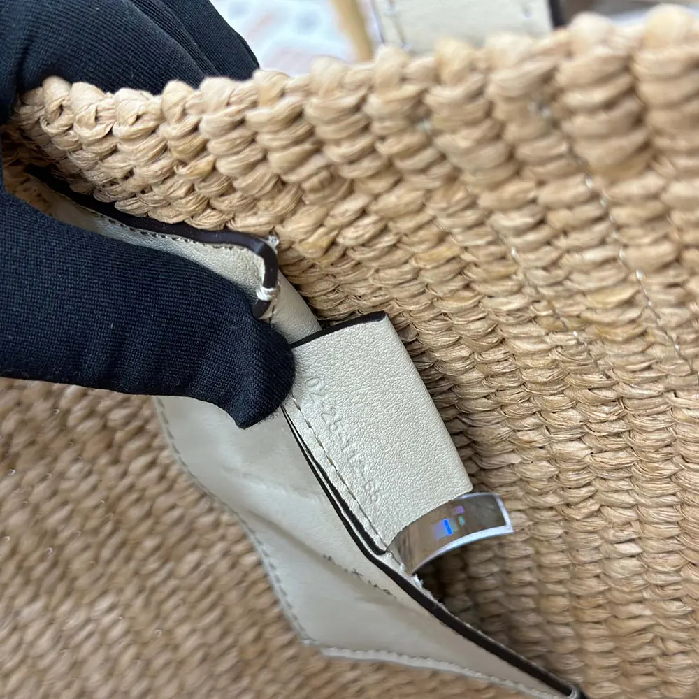Chloe Women Large Horse Medal basket bag in Natural Fibers-White - image 10
