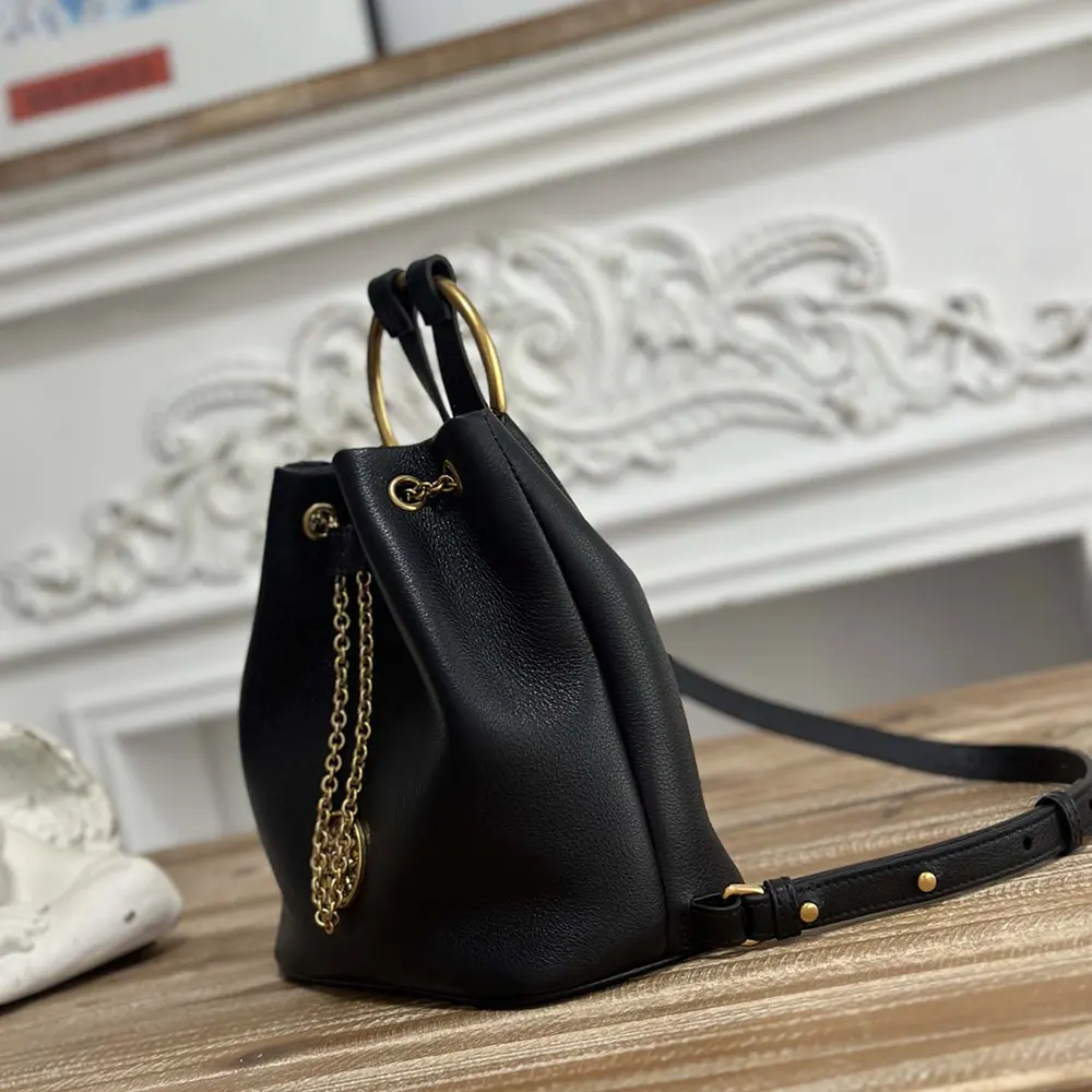 Chloe Women Small Bracelet Backpack in Grained Leather-Black - image 4