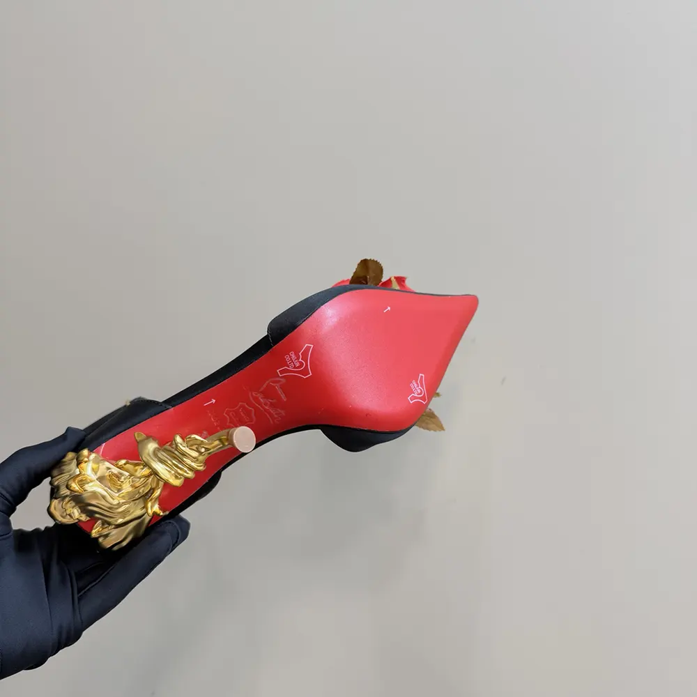 Christian Louboutin Women Bellarose 100 mm Strappy Pumps Crepe Satin-Black - image 10