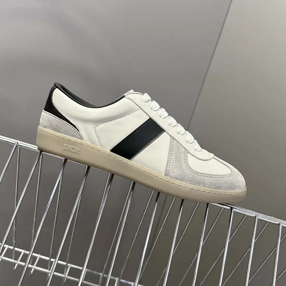Dior Men B01 Matchpoint Sneaker Black and White Smooth Calfskin with Gray Suede - image 9