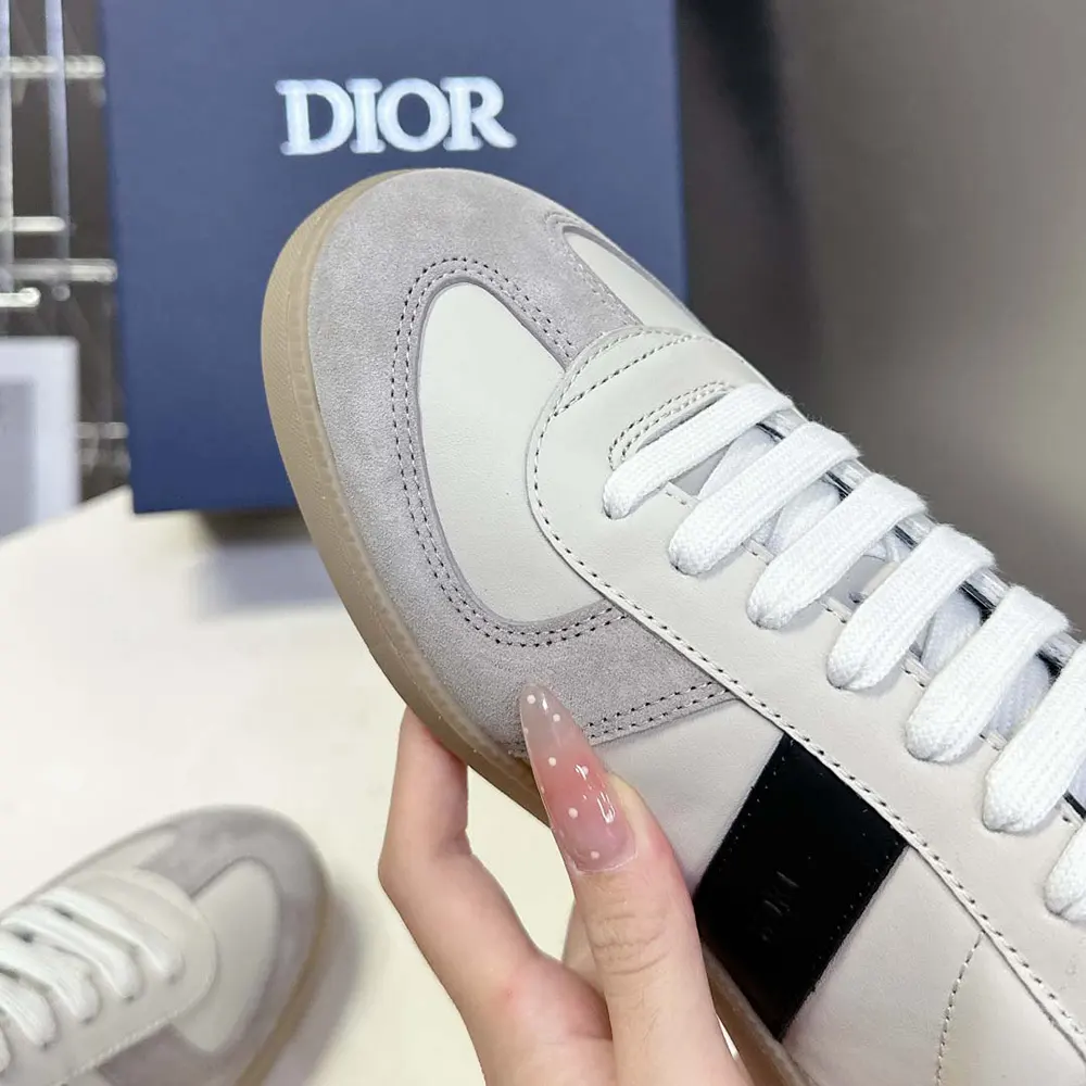 Dior Men B01 Matchpoint Sneaker Black and White Smooth Calfskin with Gray Suede - image 6