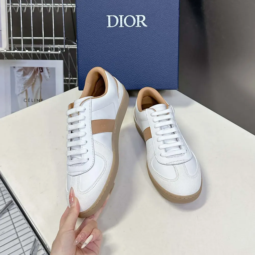 Dior Men B01 Matchpoint Sneaker Cognac and White Smooth Calfskin with White Suede - image 5