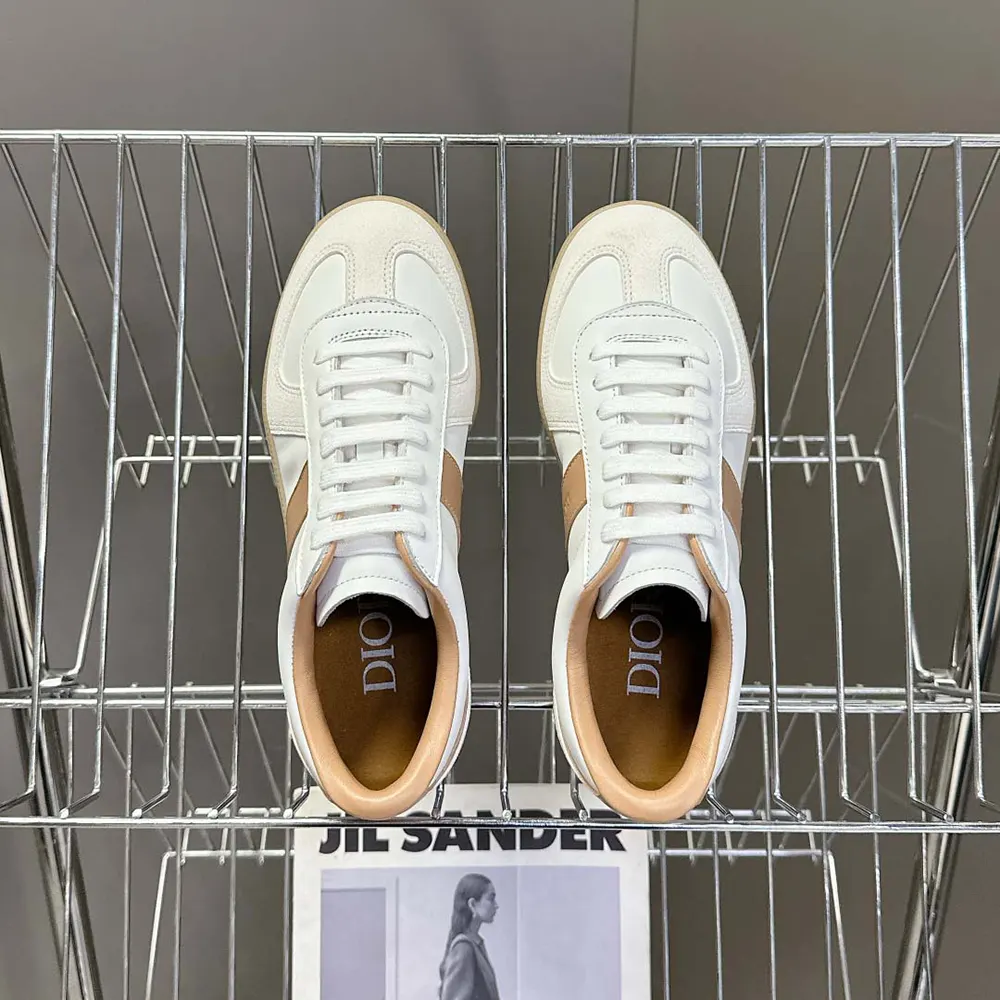 Dior Men B01 Matchpoint Sneaker Cognac and White Smooth Calfskin with White Suede - image 10