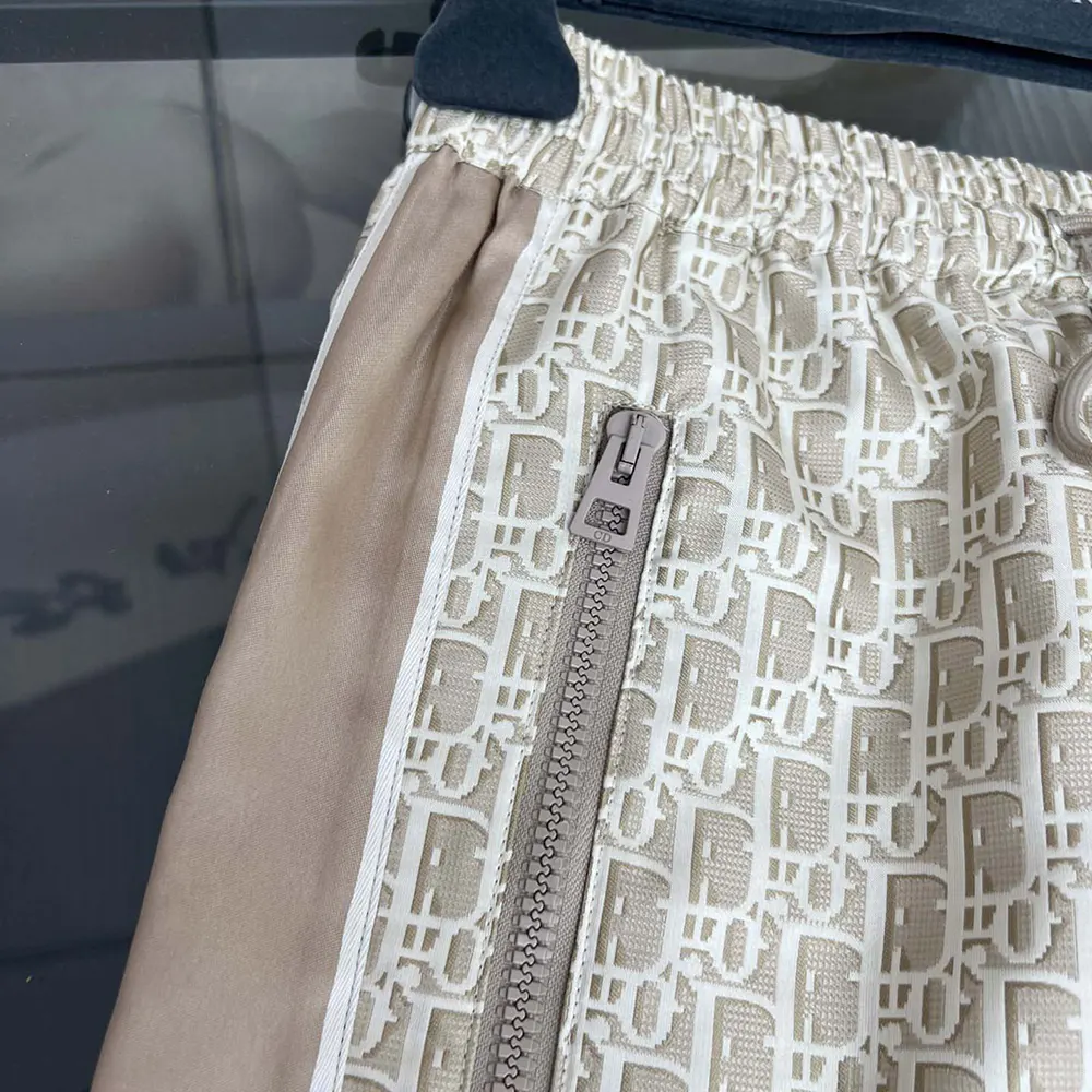 Dior Women Flared Pants Beige Technical Jacquard Taffeta with Dior Oblique Motif - image 6