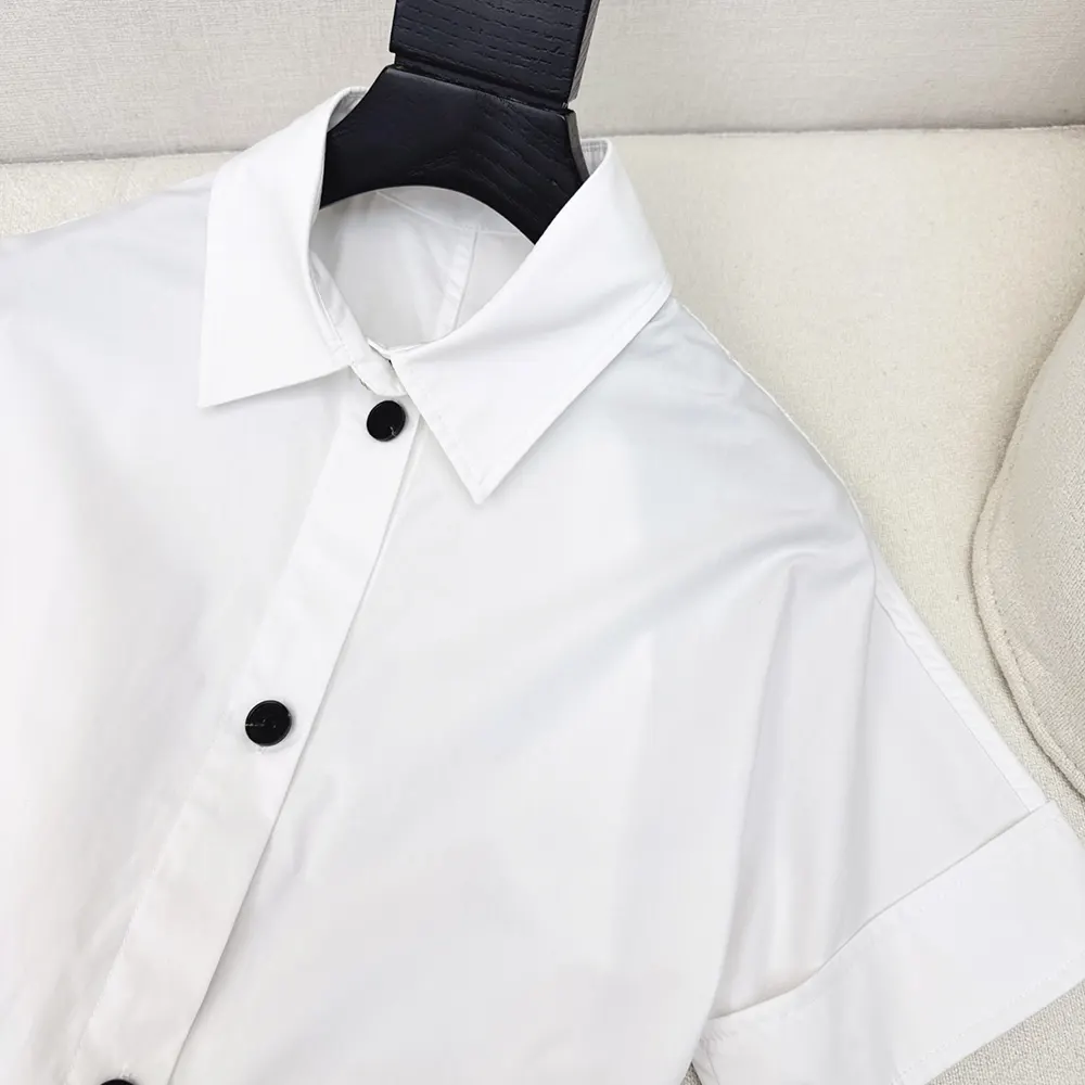 Dior Women Belted Shirtdress Ecru Cotton and Silk Poplin - image 9