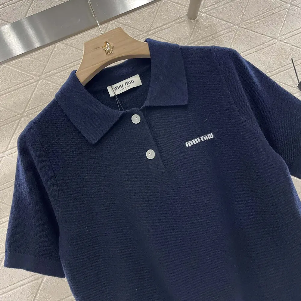 Miu Miu Women Cotton Piqué Polo Shirt - image 5