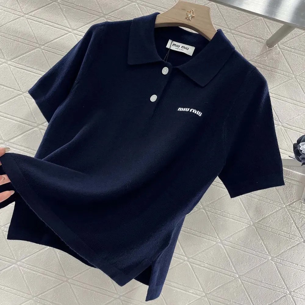 Miu Miu Women Cotton Piqué Polo Shirt - image 4