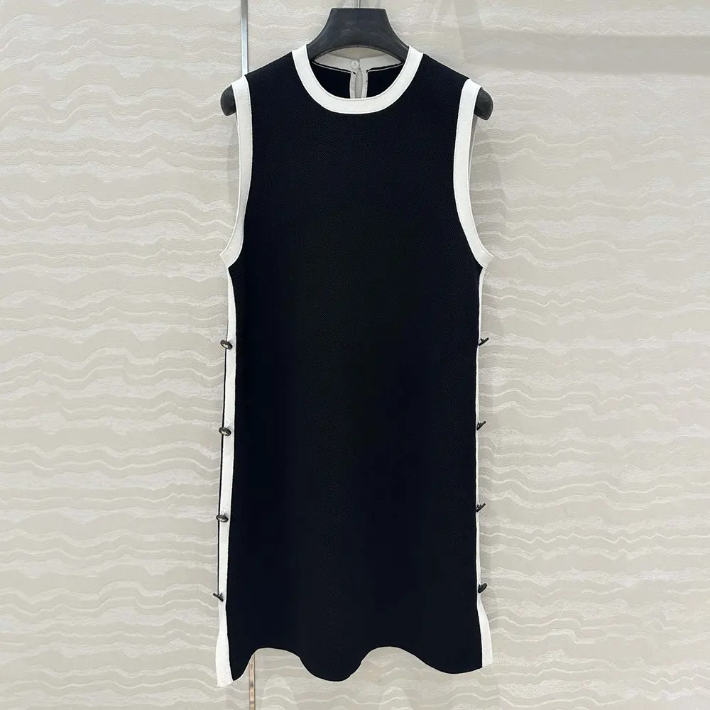 Close-up detail of knit texture on Dior Women Dioriviera Short Straight Dress
