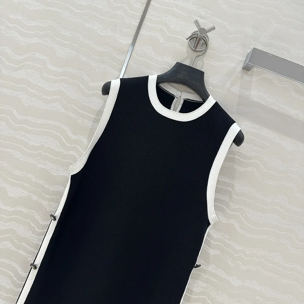 Dior Women Dioriviera Short Straight Dress Black and Ecru Technical Knit - image 4