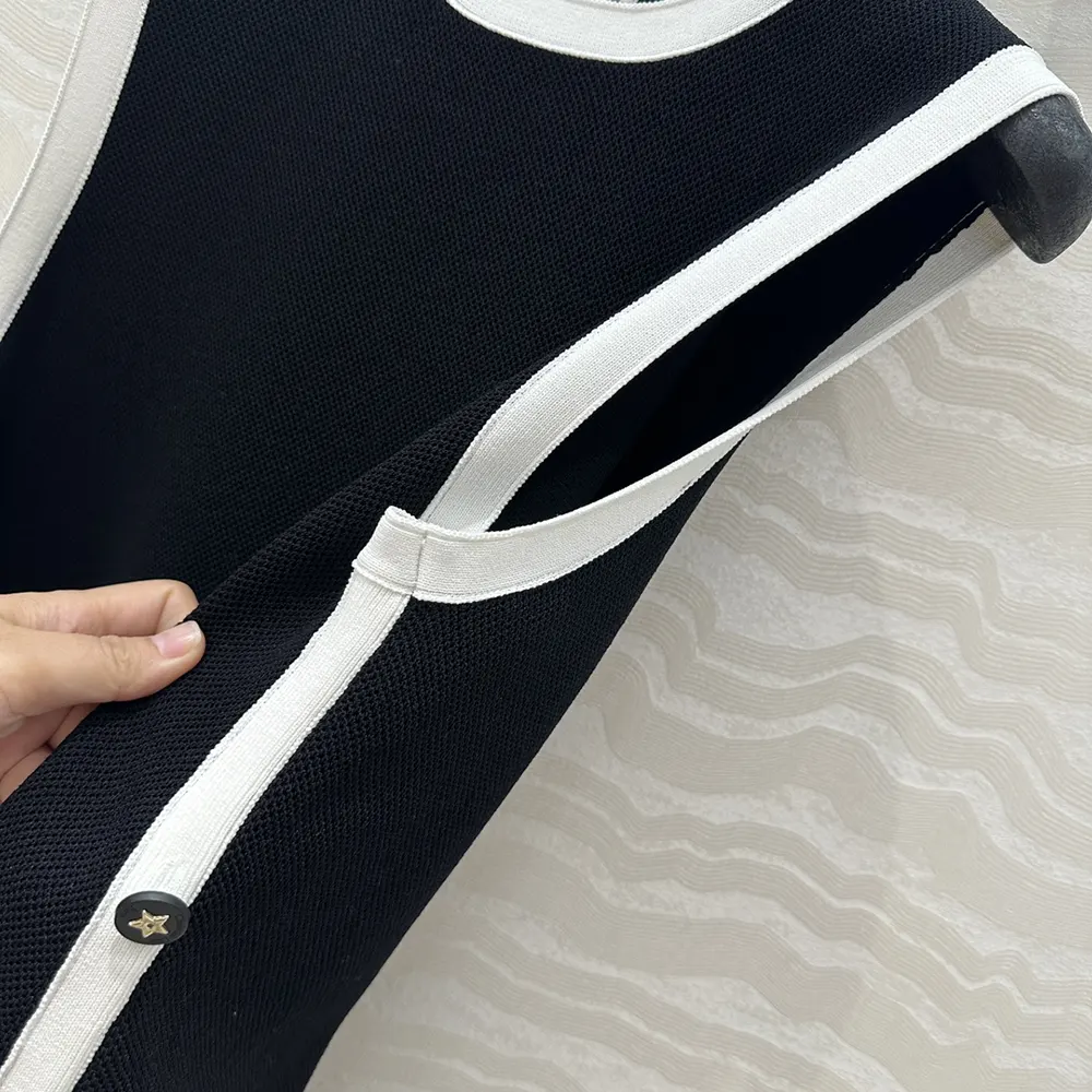 Dior Women Dioriviera Short Straight Dress Black and Ecru Technical Knit - image 9