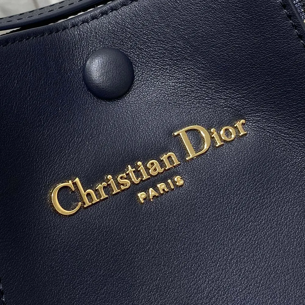 Dior Women Medium Signature Bucket Bag Blue Dior Oblique Jacquard and Smooth Calfskin - image 9