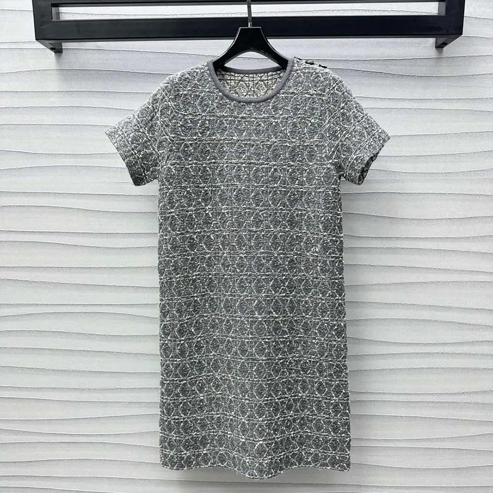 Close-up of signature macrocannage stitching on Dior Women Short Macrocannage Dress