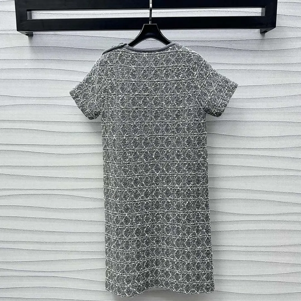 Back detail showing concealed zipper on Dior Women Short Macrocannage Dress