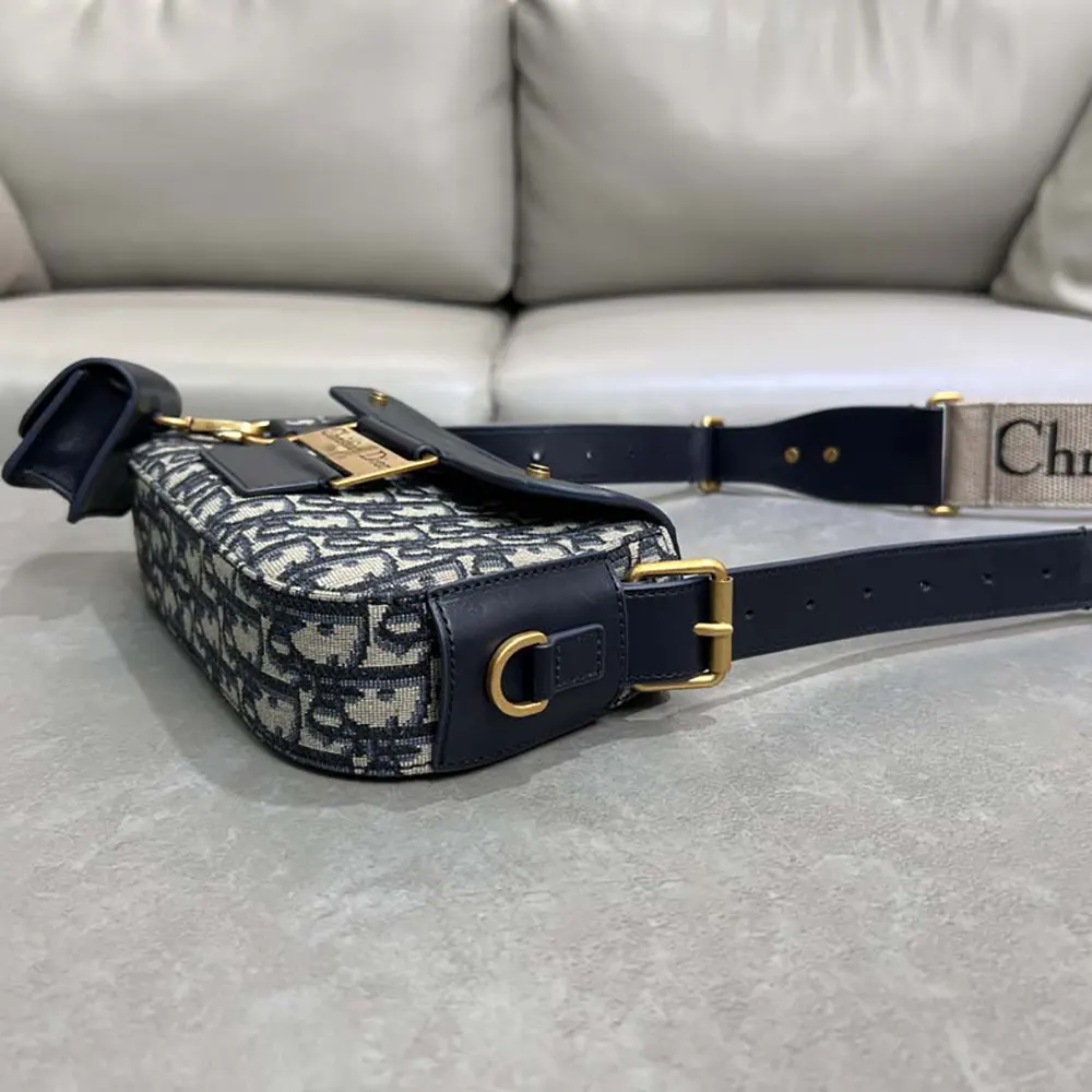 Dior Women Small Streetchic Bag Blue Dior Oblique Jacquard and Smooth Calfskin - image 4