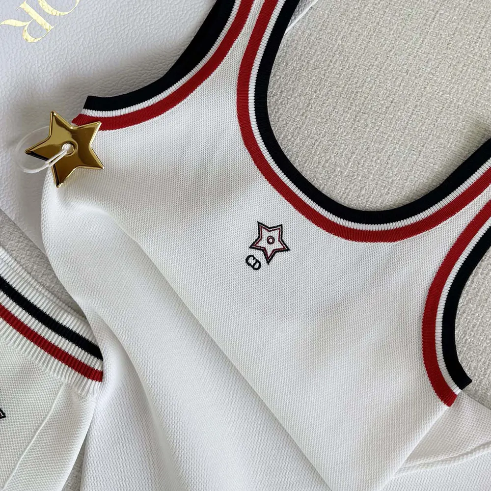 Dior Men Vibe Tank Top White Technical Mesh with Three-Tone Signature - image 6