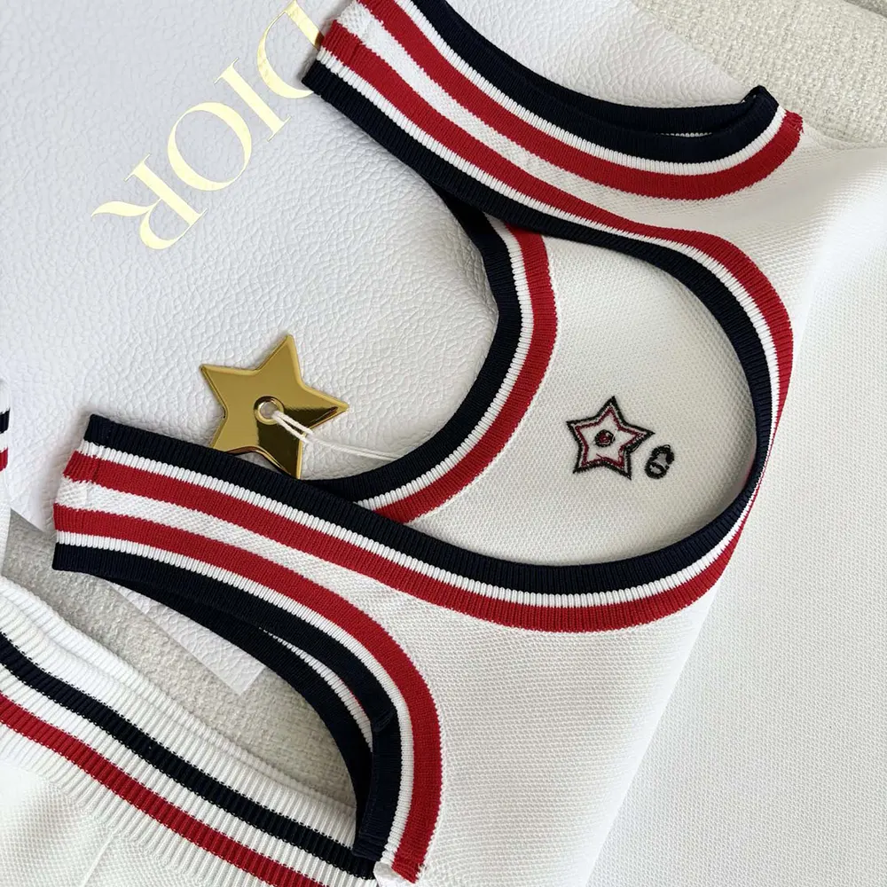 Dior Men Vibe Tank Top White Technical Mesh with Three-Tone Signature - image 4