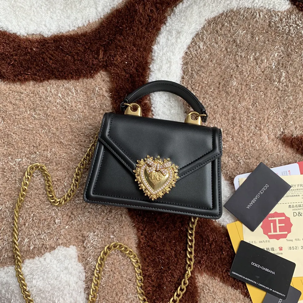 Dolce Gabbana D&G Women Medium Smooth Calfskin Devotion Bag-Black - image 4