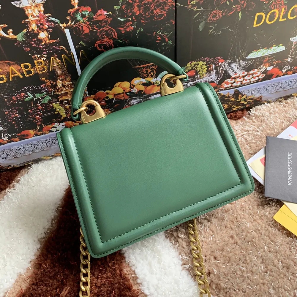 Dolce Gabbana D&G Women Medium Smooth Calfskin Devotion Bag-Green - image 4
