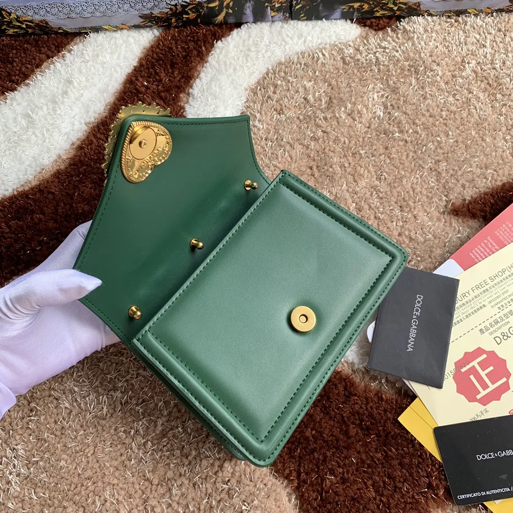 Dolce Gabbana D&G Women Medium Smooth Calfskin Devotion Bag-Green - image 5