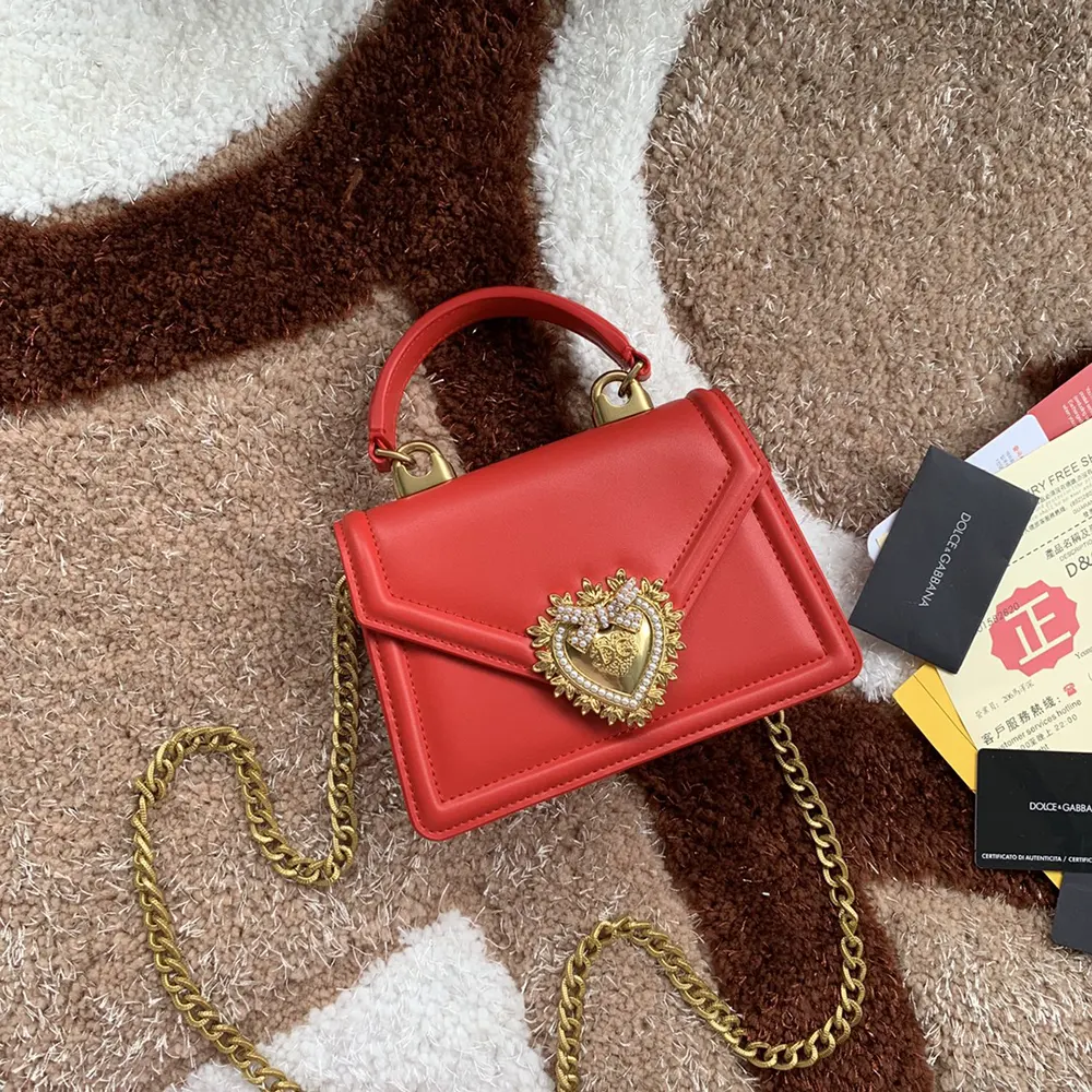 Dolce Gabbana D&G Women Medium Smooth Calfskin Devotion Bag-Red - image 4