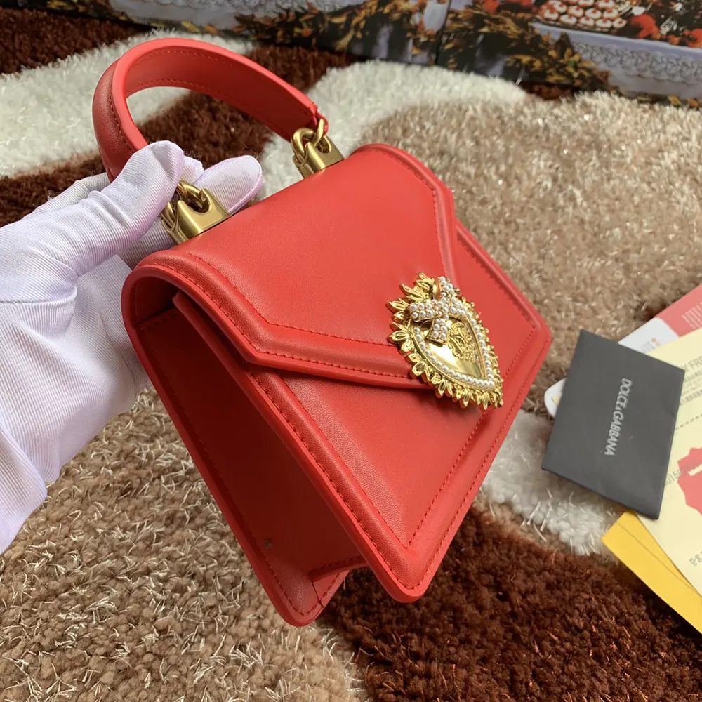 Dolce Gabbana D&G Women Medium Smooth Calfskin Devotion Bag-Red - image 7