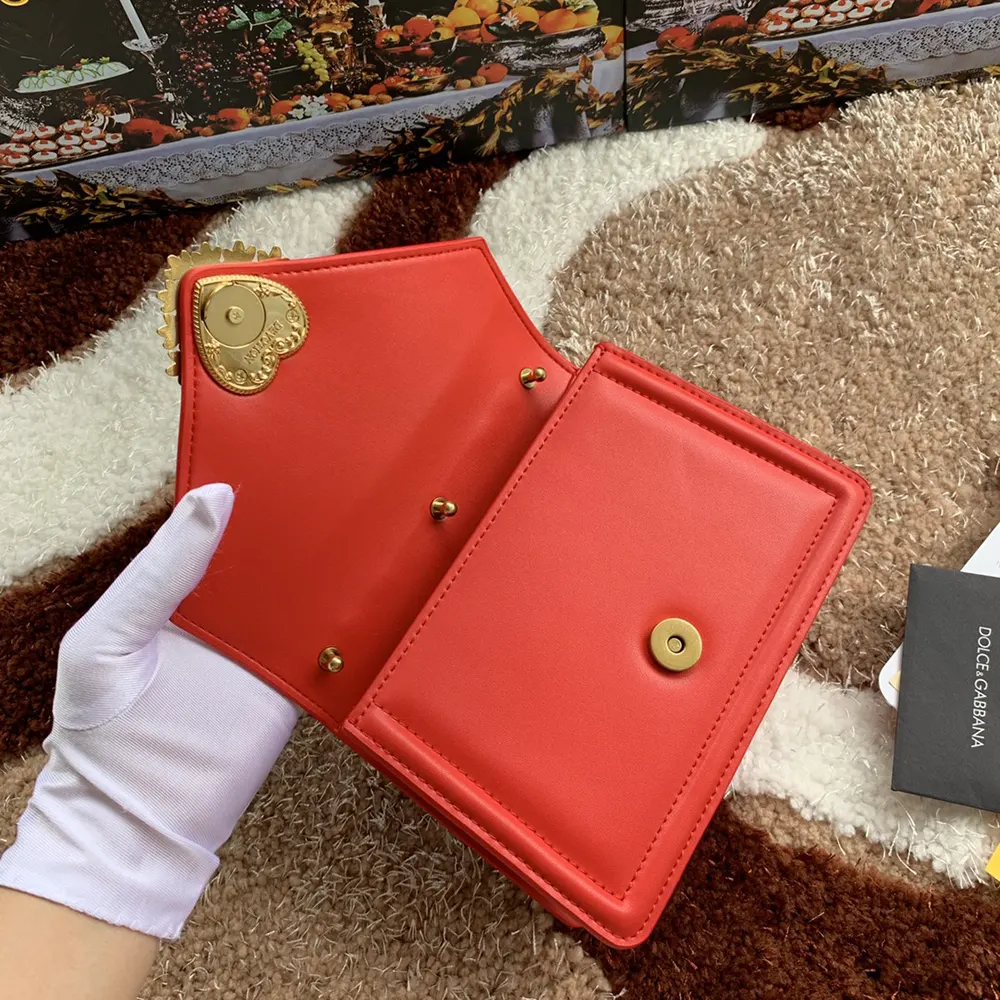 Dolce Gabbana D&G Women Medium Smooth Calfskin Devotion Bag-Red - image 6