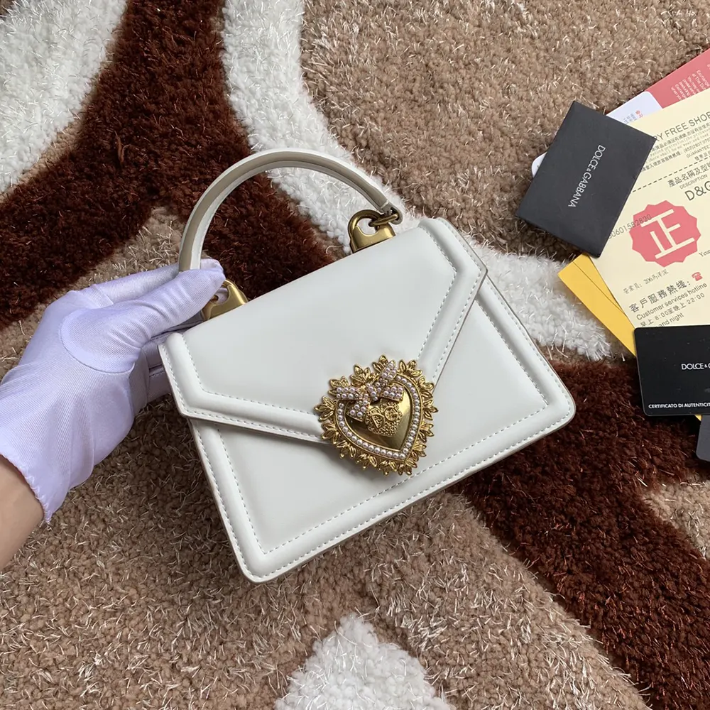 Dolce Gabbana D&G Women Medium Smooth Calfskin Devotion Bag-White - image 4