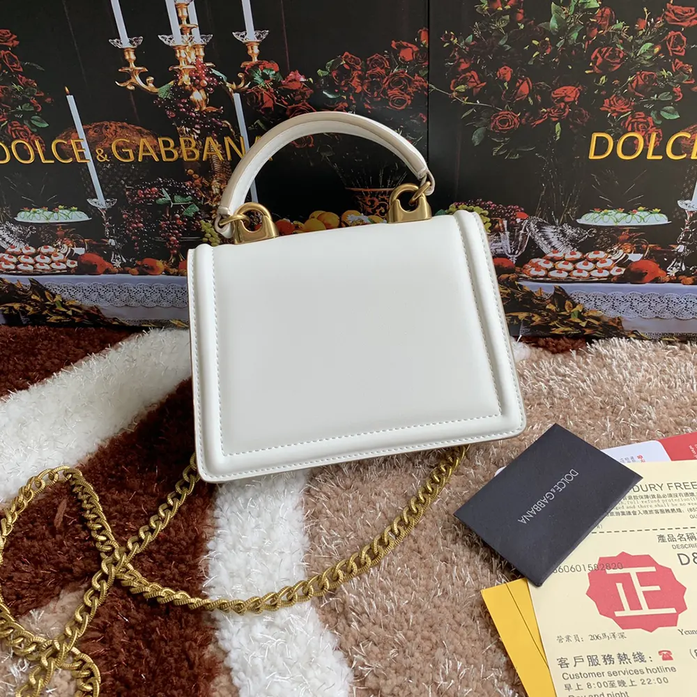 Dolce Gabbana D&G Women Medium Smooth Calfskin Devotion Bag-White - image 5