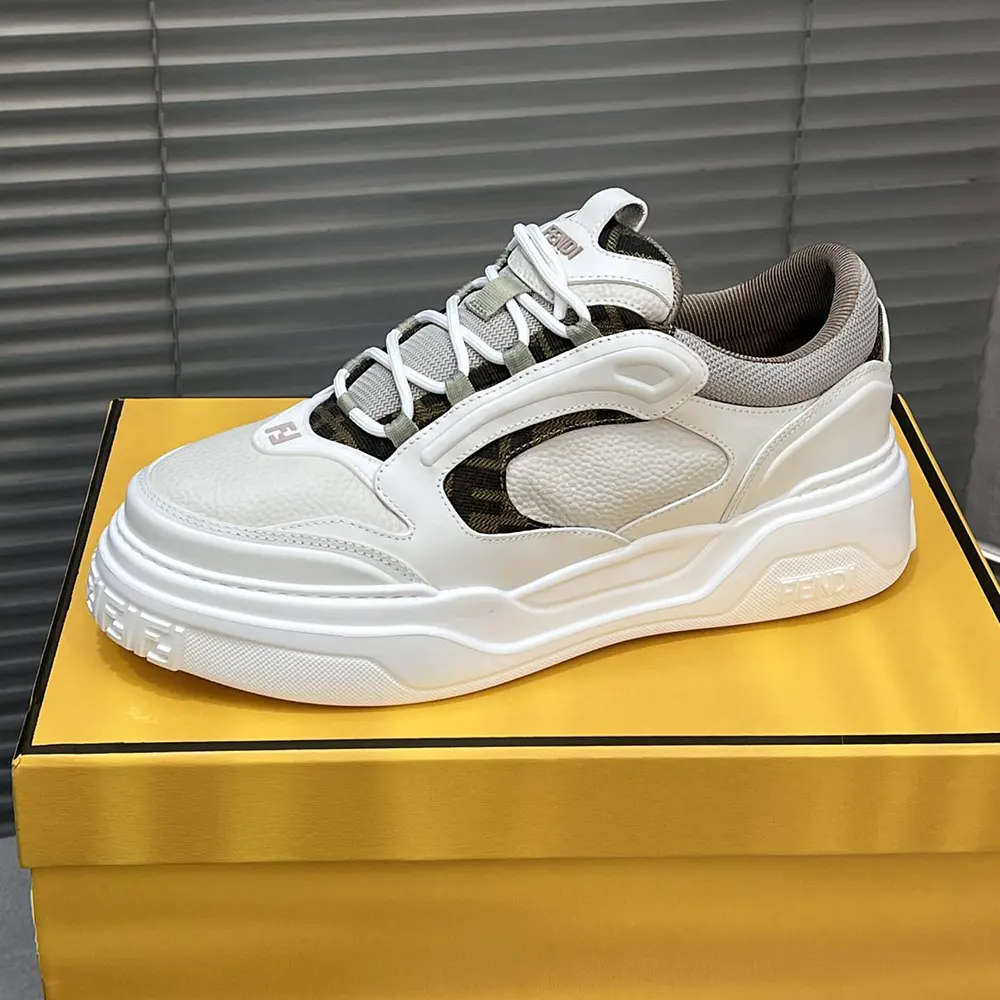 Fendi Unisex Force Sneakers White Leather Low-tops - image 4