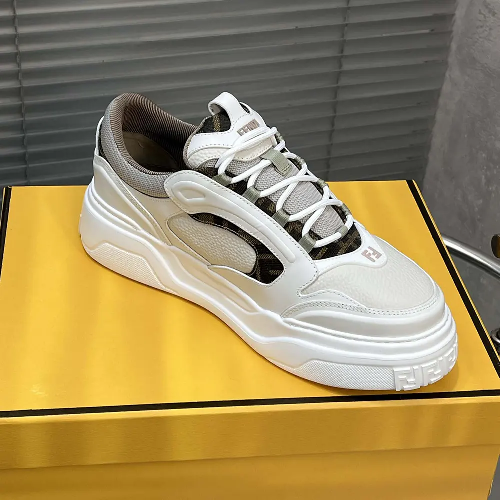 Fendi Unisex Force Sneakers White Leather Low-tops - image 6